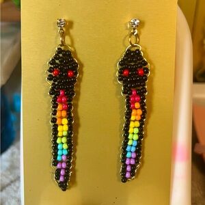 Colorful Beaded Snake Earrings